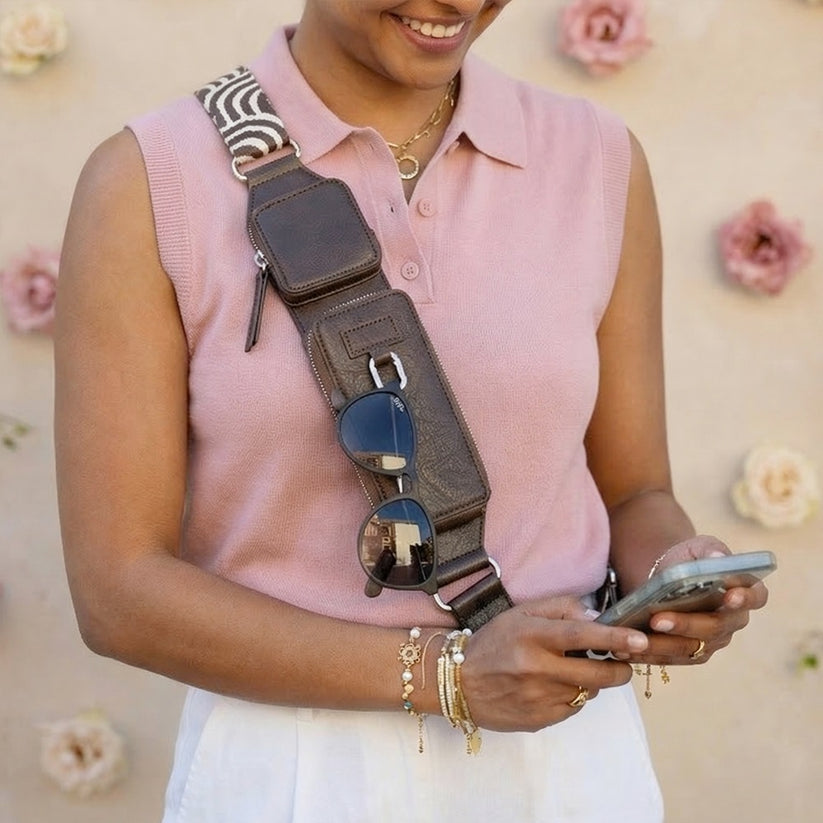 Hands-Free RFID Crossbody Phone Strap Wallet