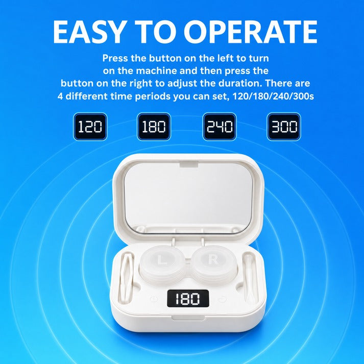 Ultrasonic Contact Lens Cleaner – Rechargeable Deep Cleaning Case
