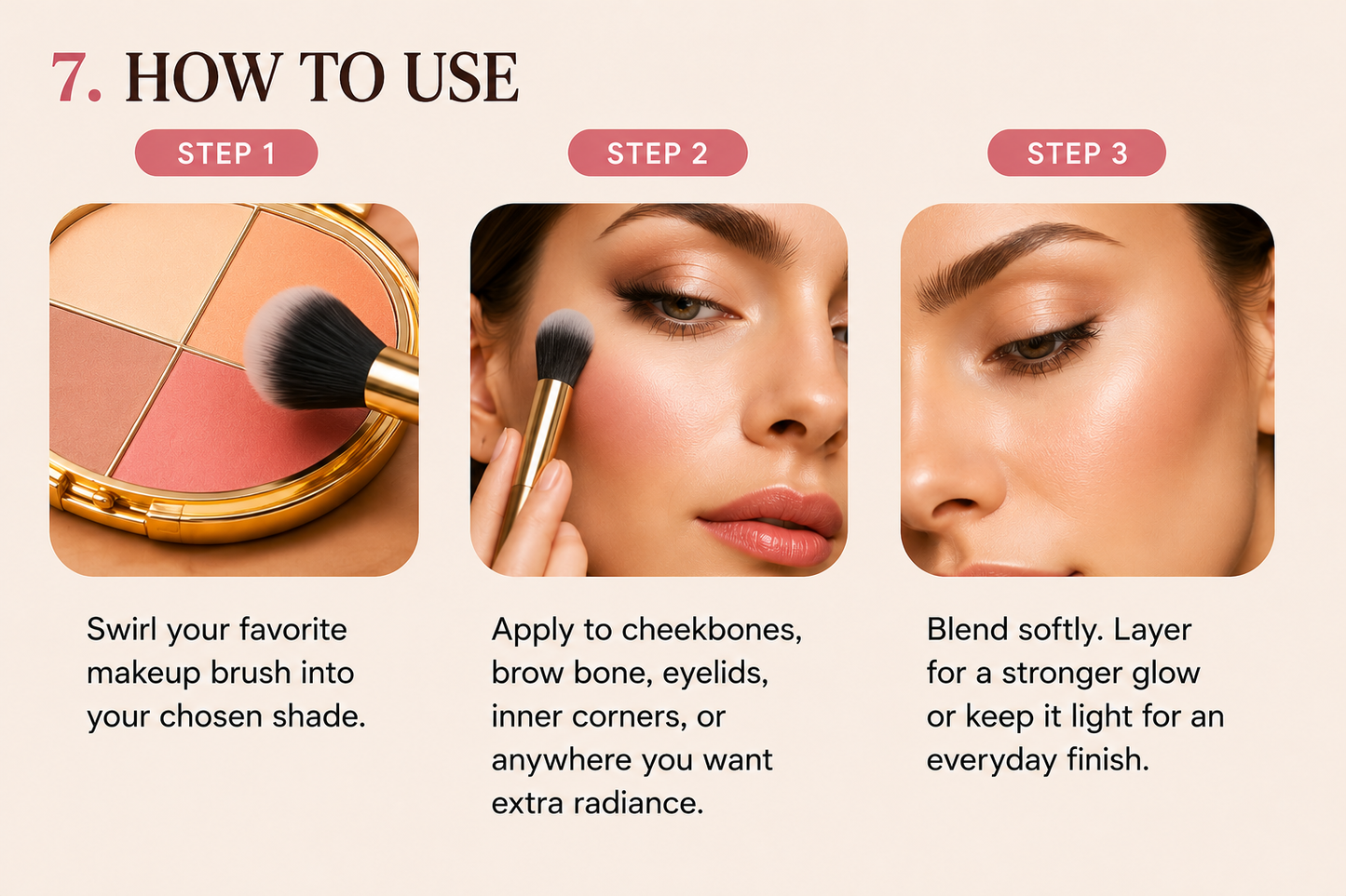 4-in-1 Glow Palette | Multi-Use Face & Eye Makeup Palette for Natural Everyday Radiance