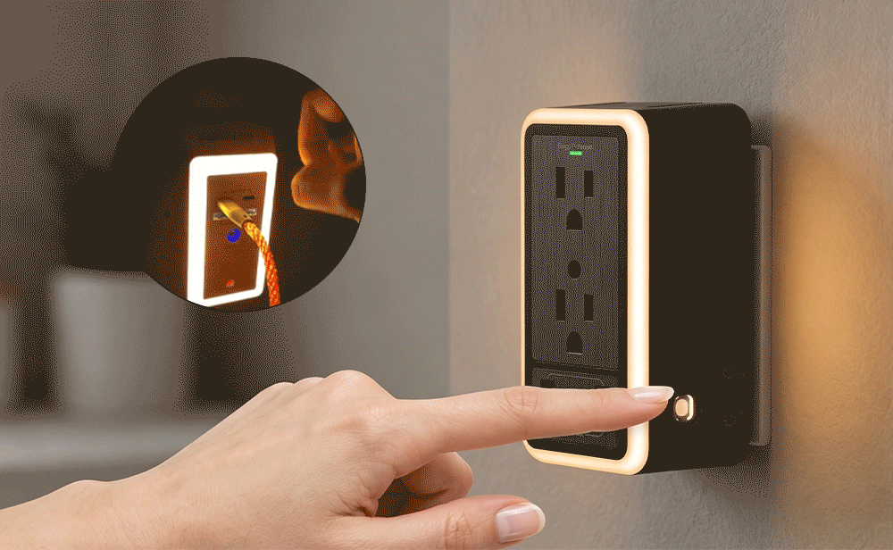 Transform One Outlet into a Stylish All-in-One Charging Station with Built-in Ambient Lighting