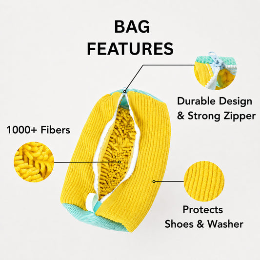 ShoeCare Fiber-Lined Shoe Washing Bag – Deep Clean & Protect Your Sneakers