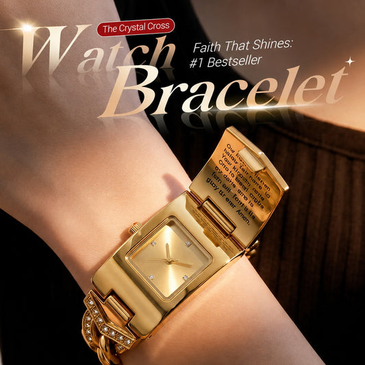 Sparkling Crystal Cross Hidden Watch Bracelet