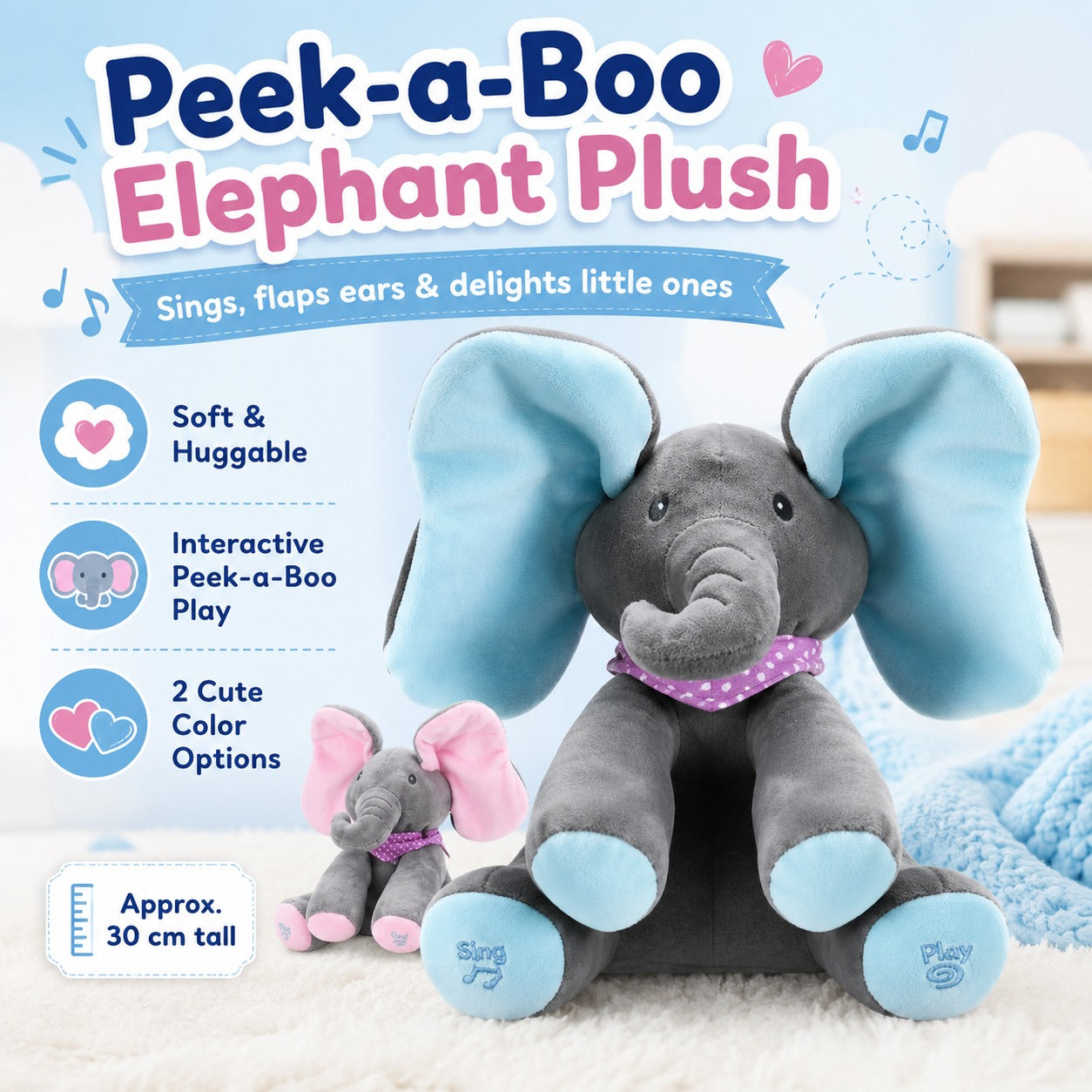 Peek-a-Boo Elephant Plush