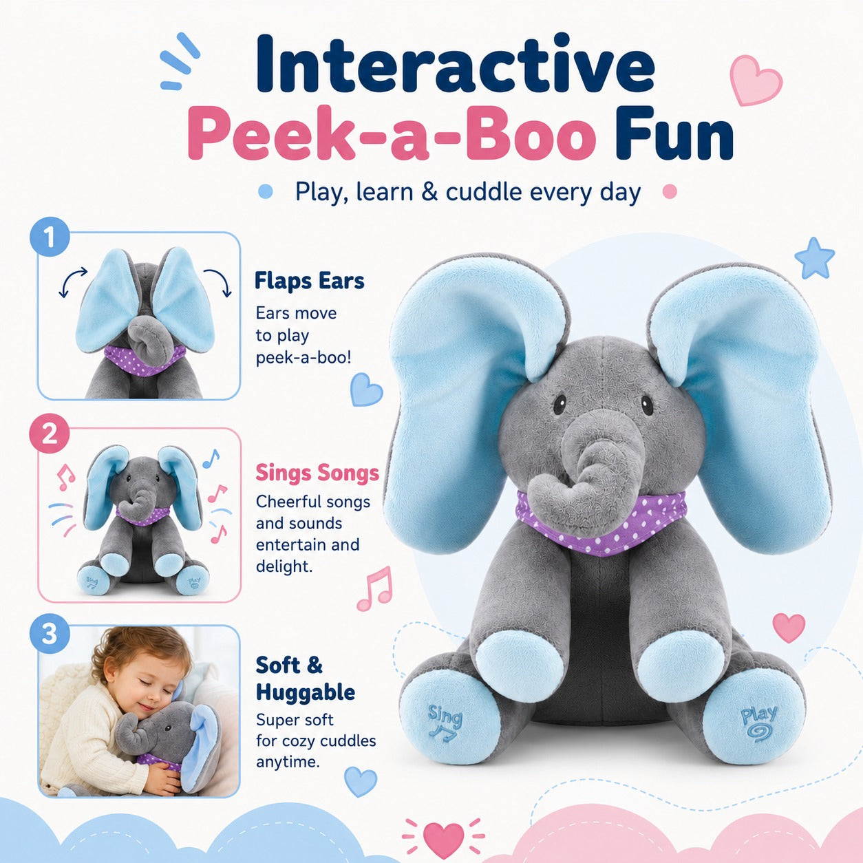 Peek-a-Boo Elephant Plush