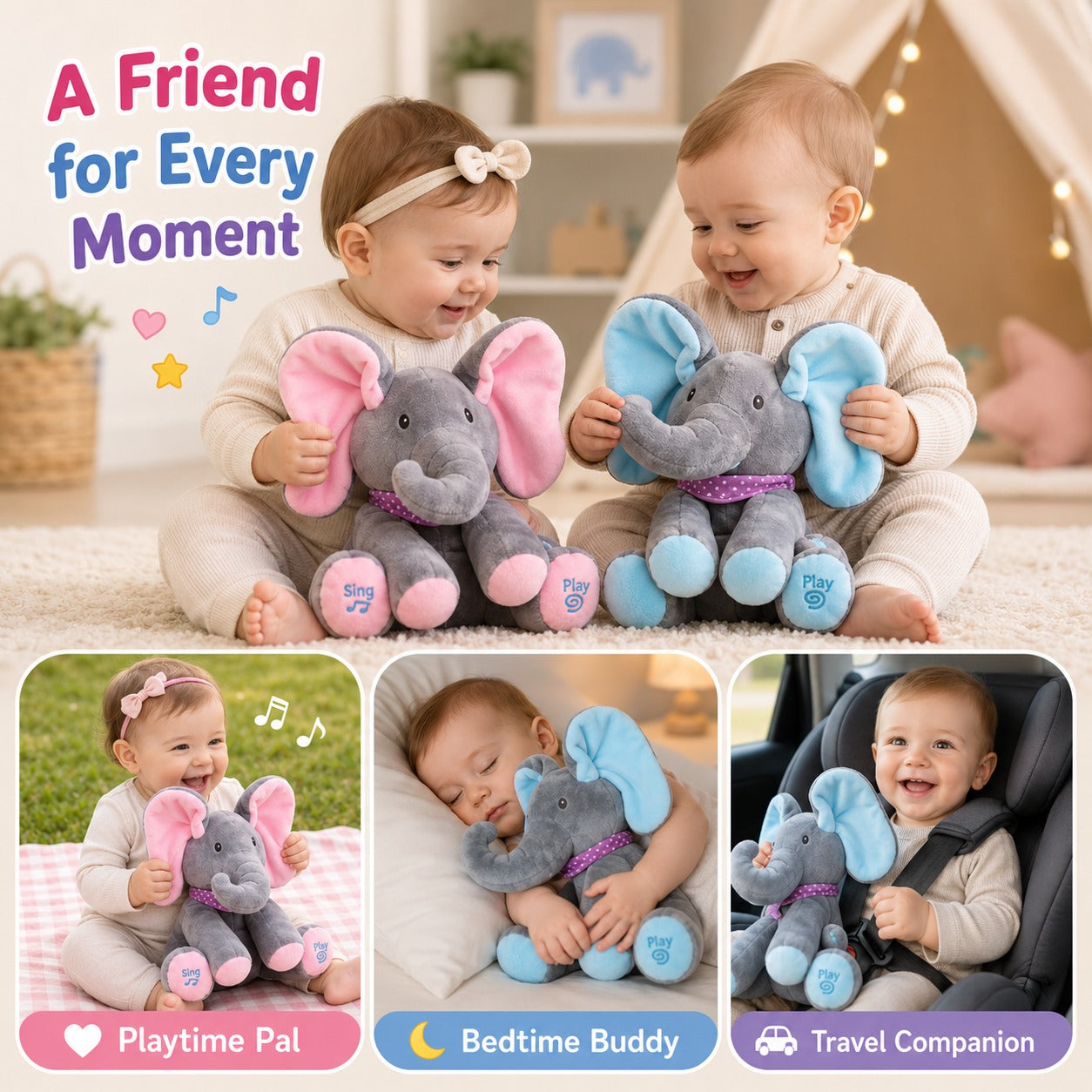 Peek-a-Boo Elephant Plush