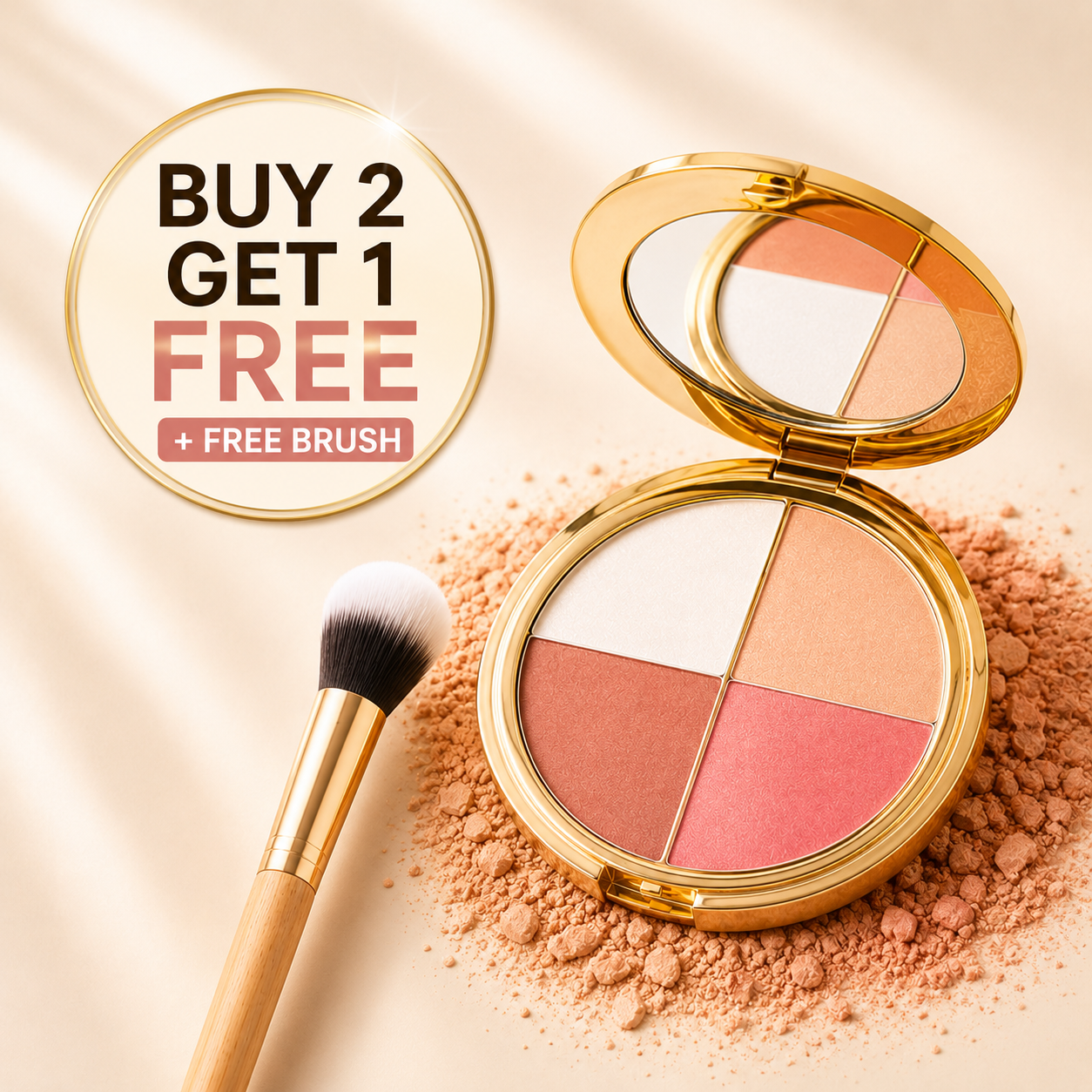 4-in-1 Glow Palette | Multi-Use Face & Eye Makeup Palette for Natural Everyday Radiance