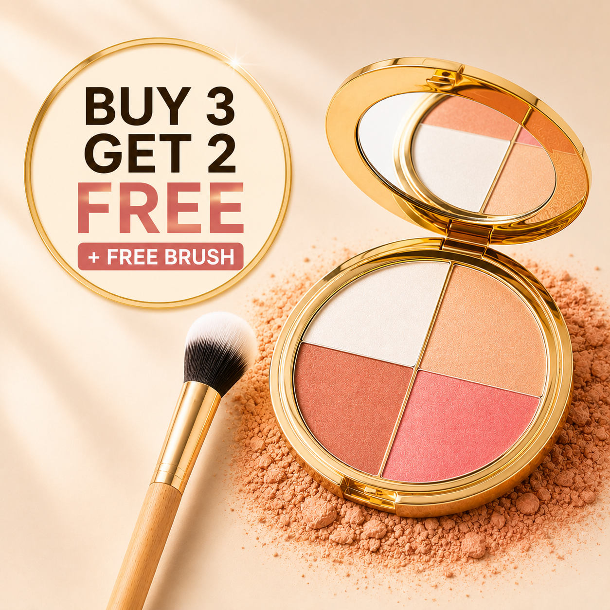 4-in-1 Glow Palette | Multi-Use Face & Eye Makeup Palette for Natural Everyday Radiance