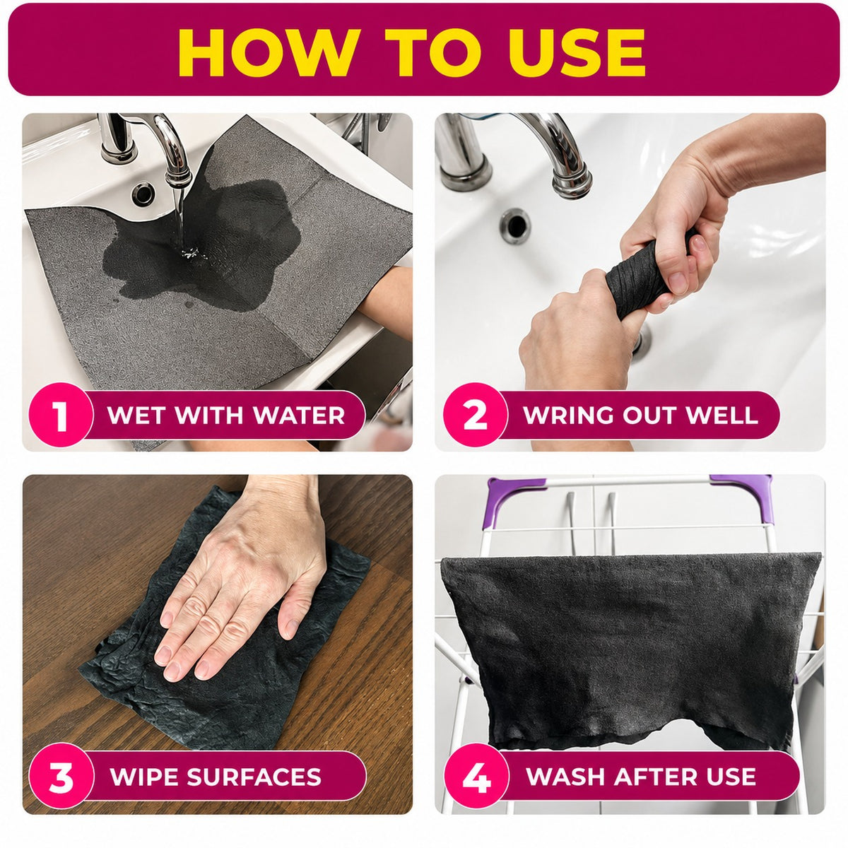 One Cloth, Just Water, Powerful Cleaning for Your Whole Home!