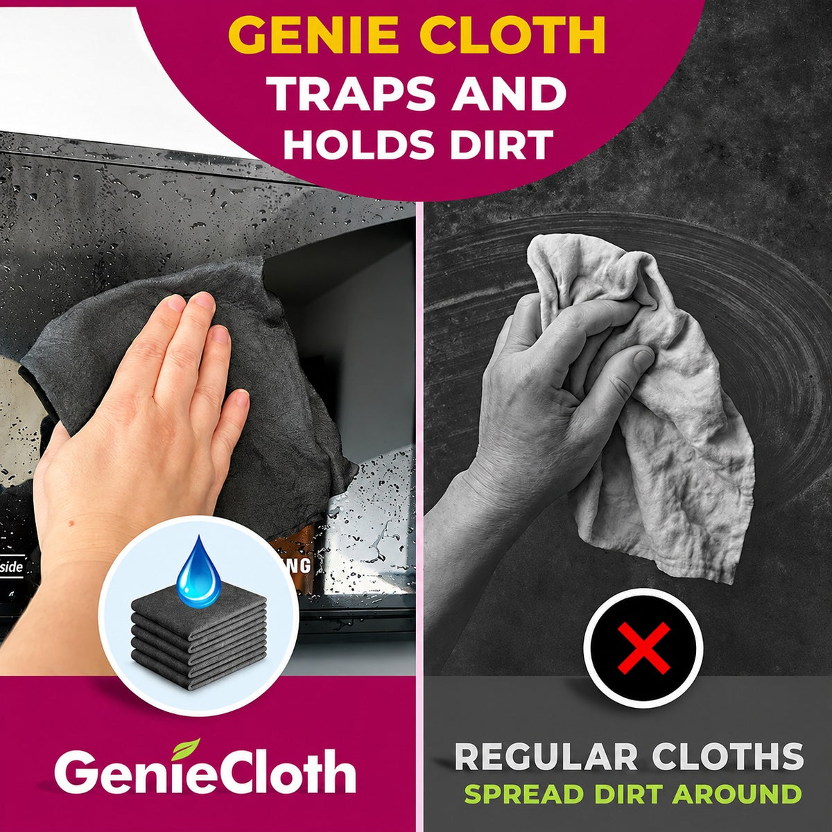 One Cloth, Just Water, Powerful Cleaning for Your Whole Home!