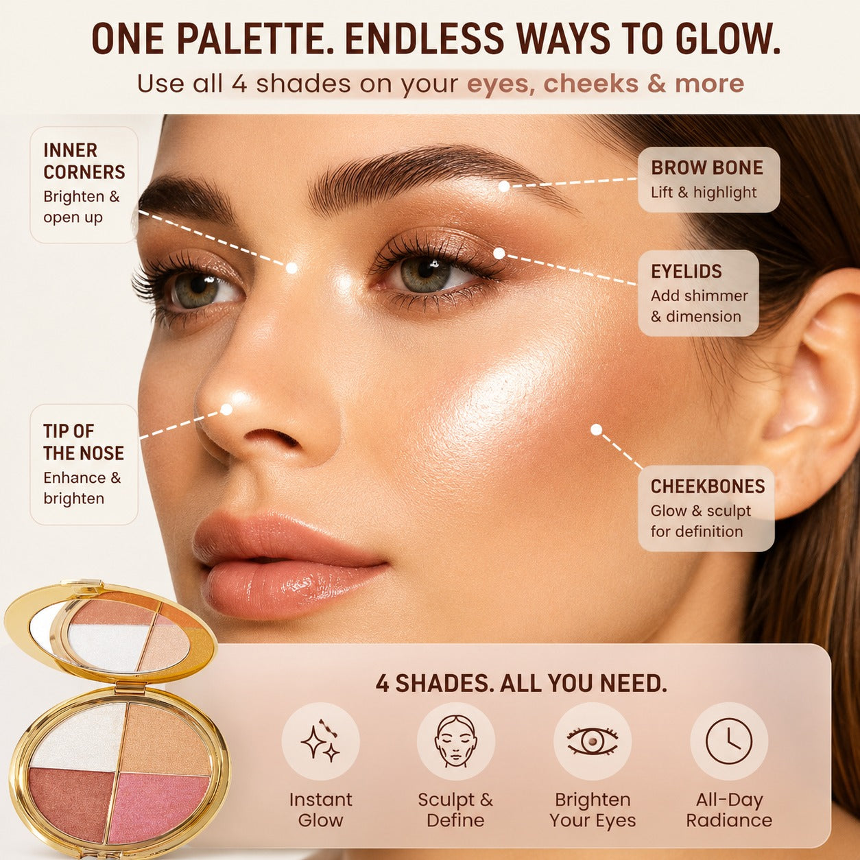 Glow Wardrobe™ 4-in-1 Face & Eye Highlight Palette