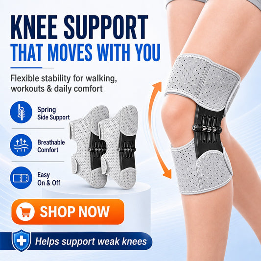 Spring-Assist Knee Booster Support Braces – Adjustable Side Spring Stabilizers for Walking, Exercise & Everyday Movement