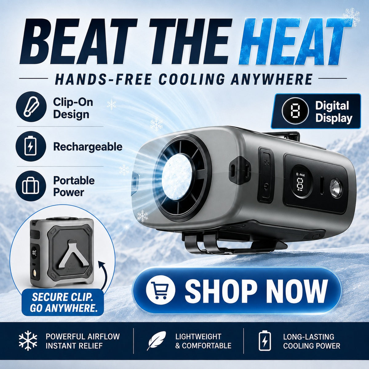 4-in-1 Active Cooling Waist Fan – Powerful Hands-Free Cooling