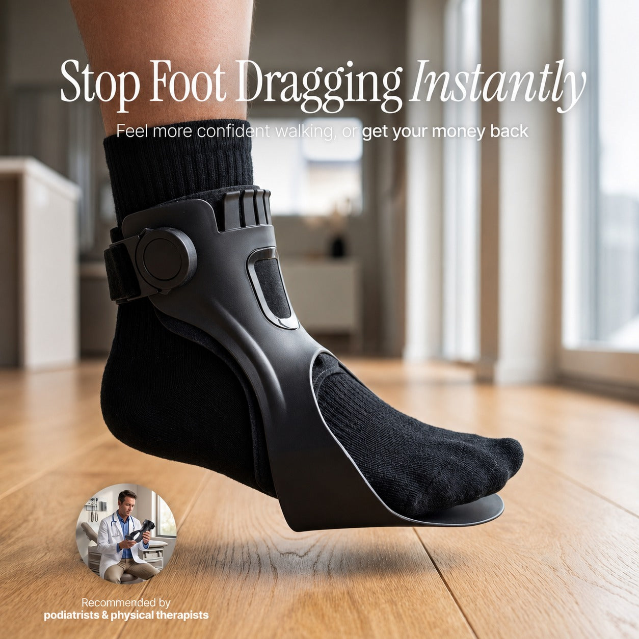 Adjustable Foot Drop AFO Brace – Lightweight Walking Support for Better Stability