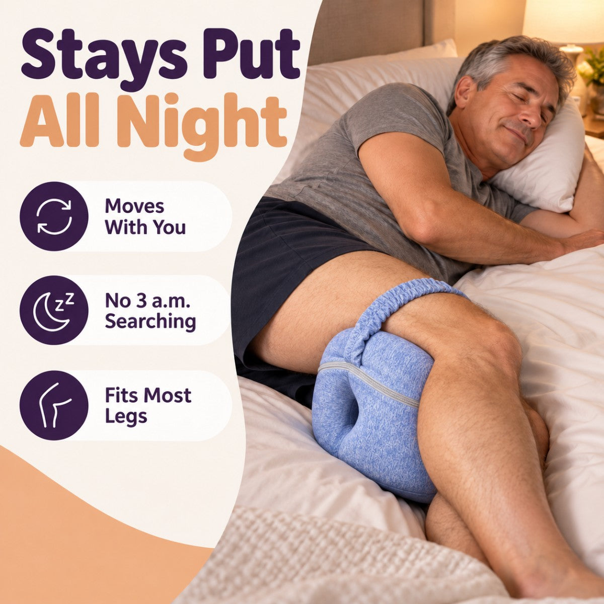 Contour Knee Pillow for Side Sleepers - Hip & Back Support