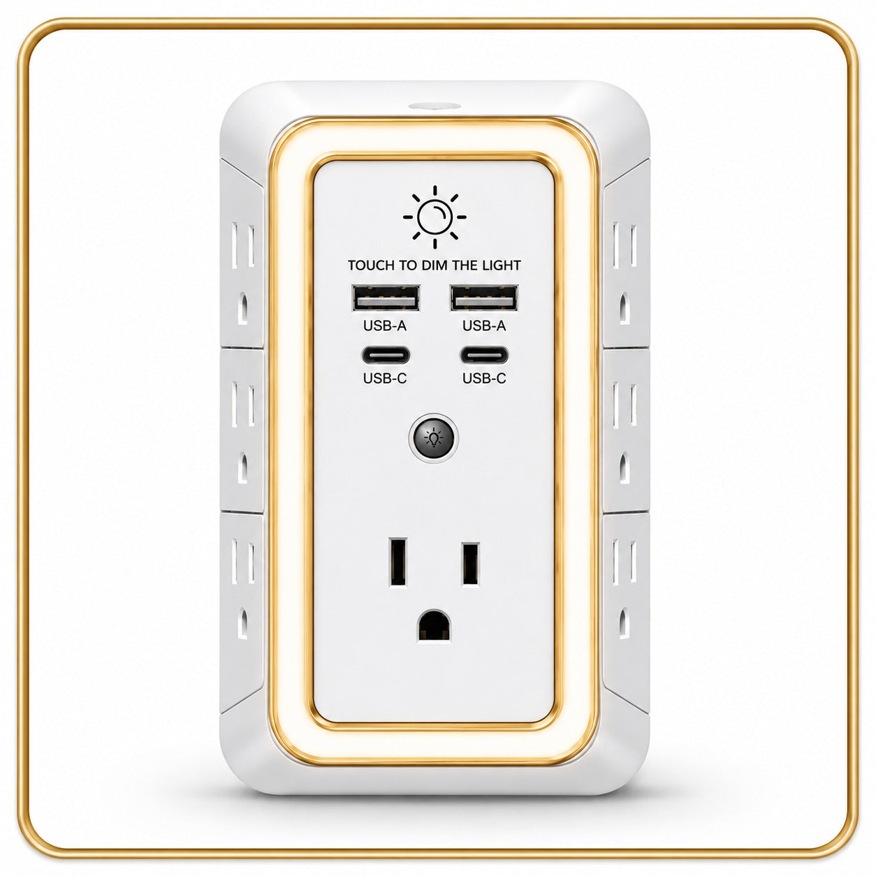 Transform One Outlet into a Stylish All-in-One Charging Station with Built-in Ambient Lighting