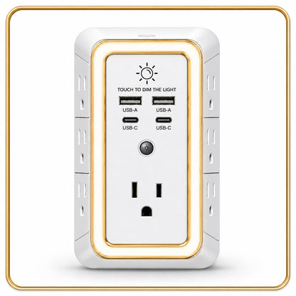 Transform One Outlet into a Stylish All-in-One Charging Station with Built-in Ambient Lighting