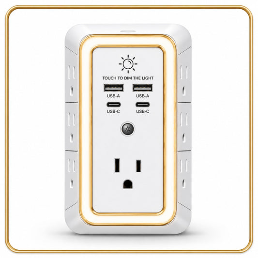 Transform One Outlet into a Stylish All-in-One Charging Station with Built-in Ambient Lighting