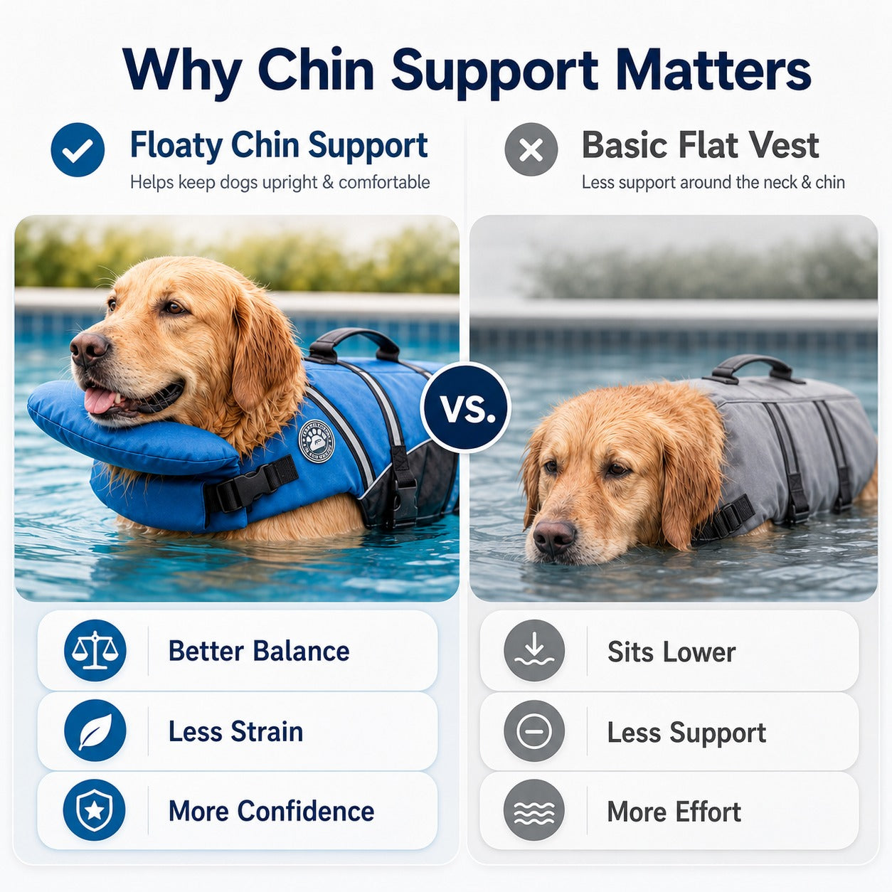 Dog Life Jacket with Chin Support