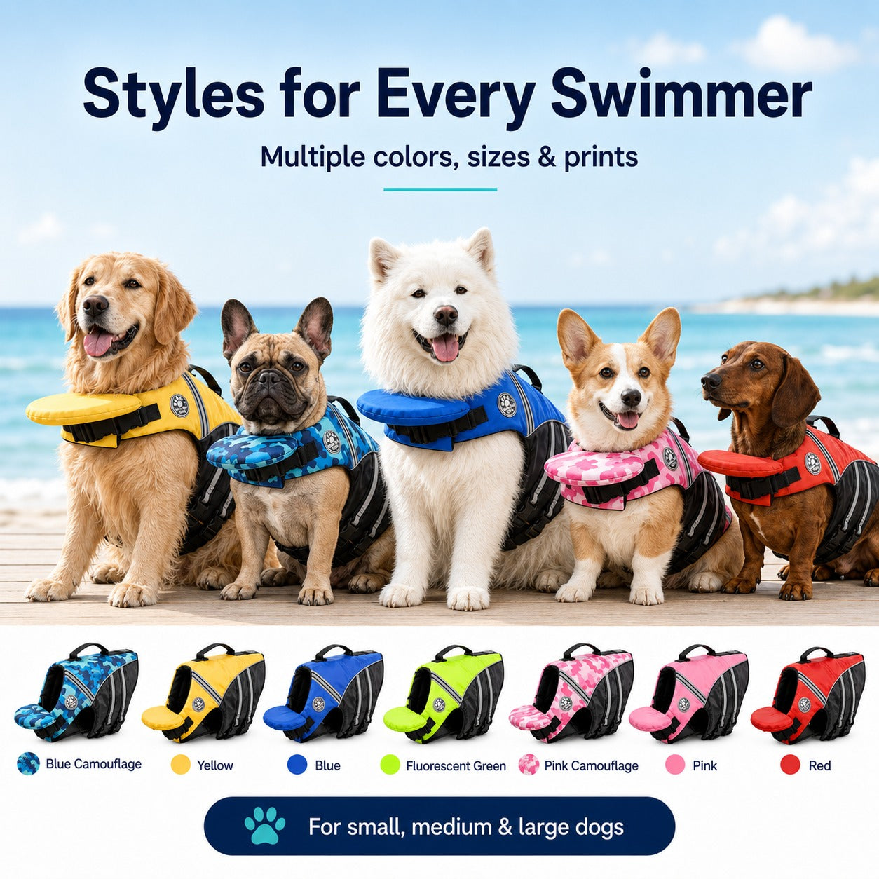 Dog Life Jacket with Chin Support