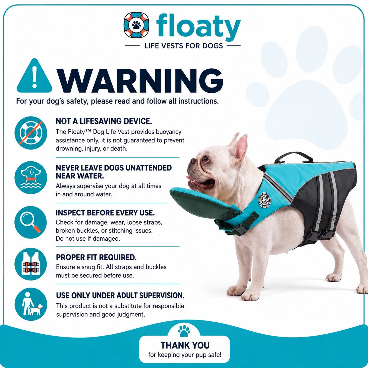 Dog Life Jacket with Chin Support