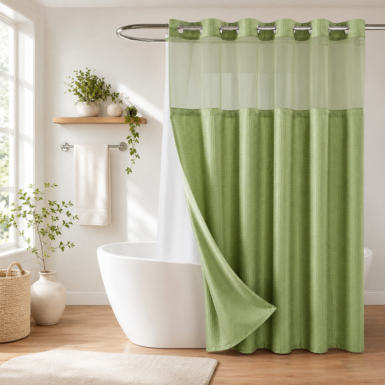 Snap-On Shower Curtain