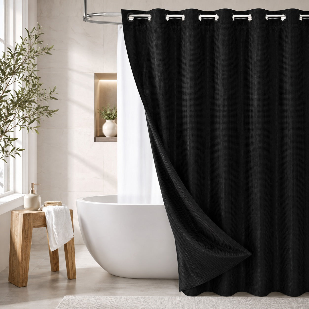 Snap-On Shower Curtain