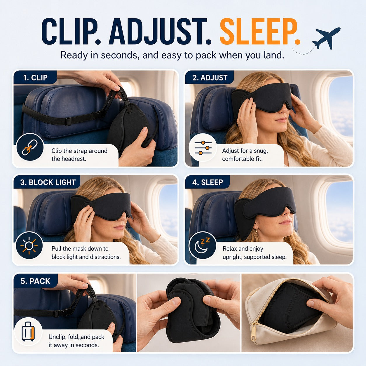 Sleep Upright Travel Mask