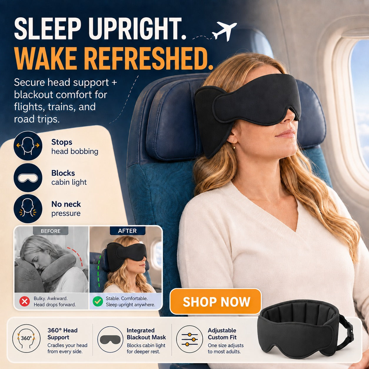 Sleep Upright Travel Mask