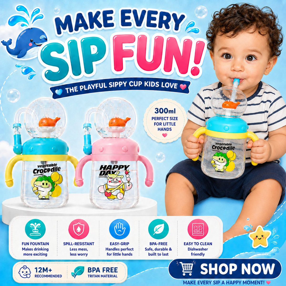 Fountain Sippy Cup – Make Every Sip More Fun