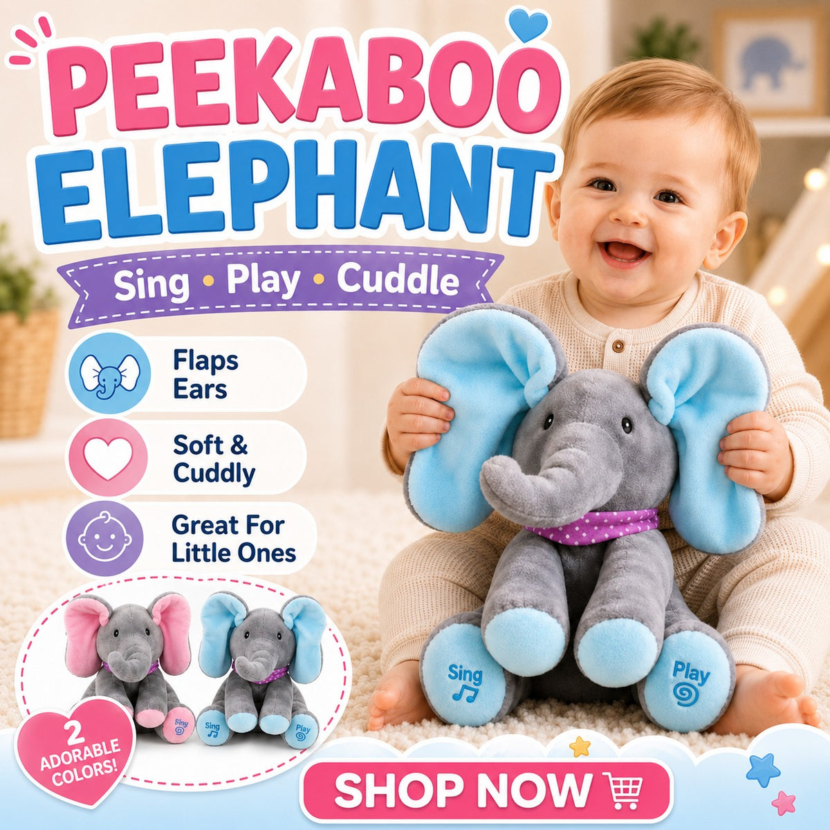 Peek-a-Boo Elephant Plush