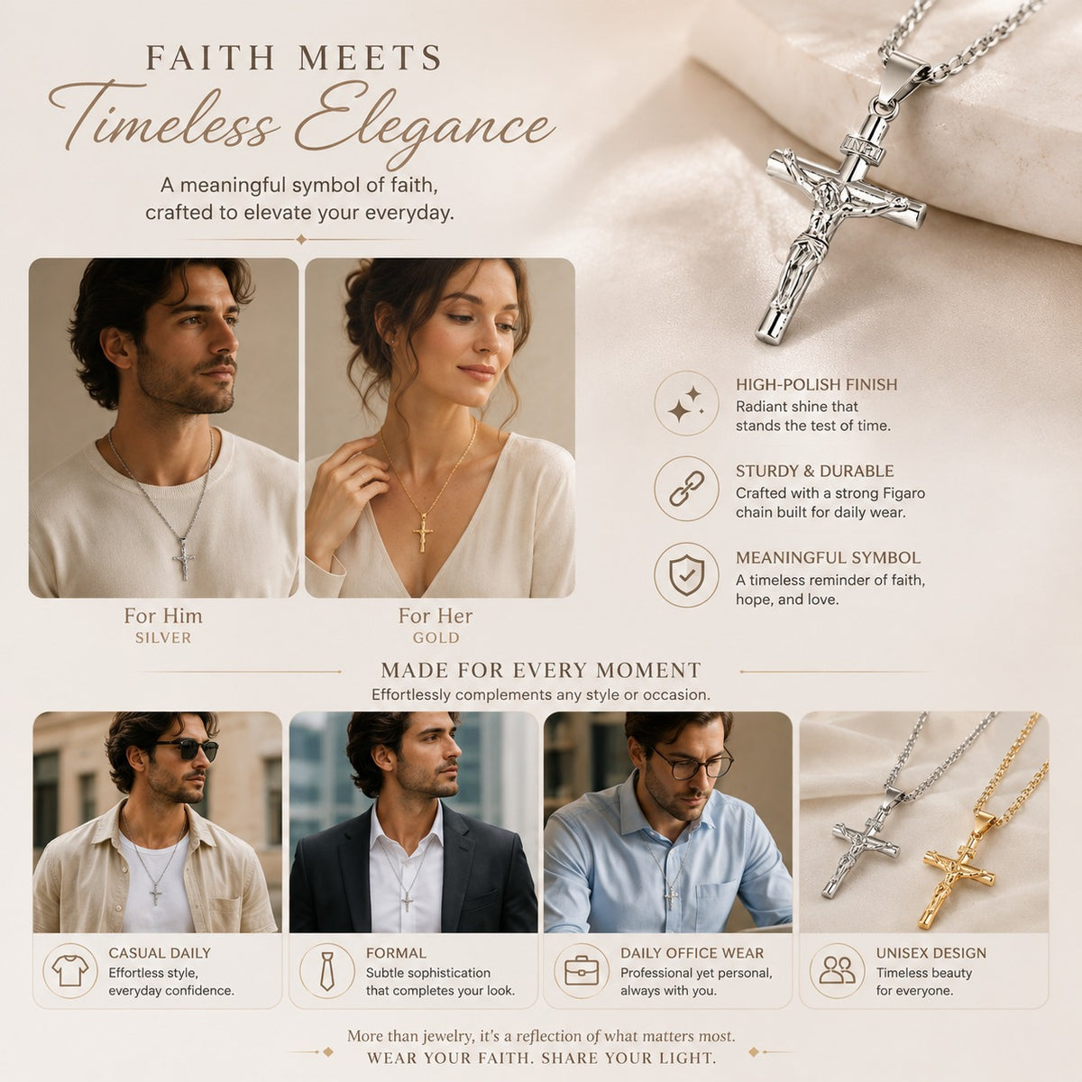 Sacred Grace INRI Crucifix Necklace – A Timeless Symbol of Faith
