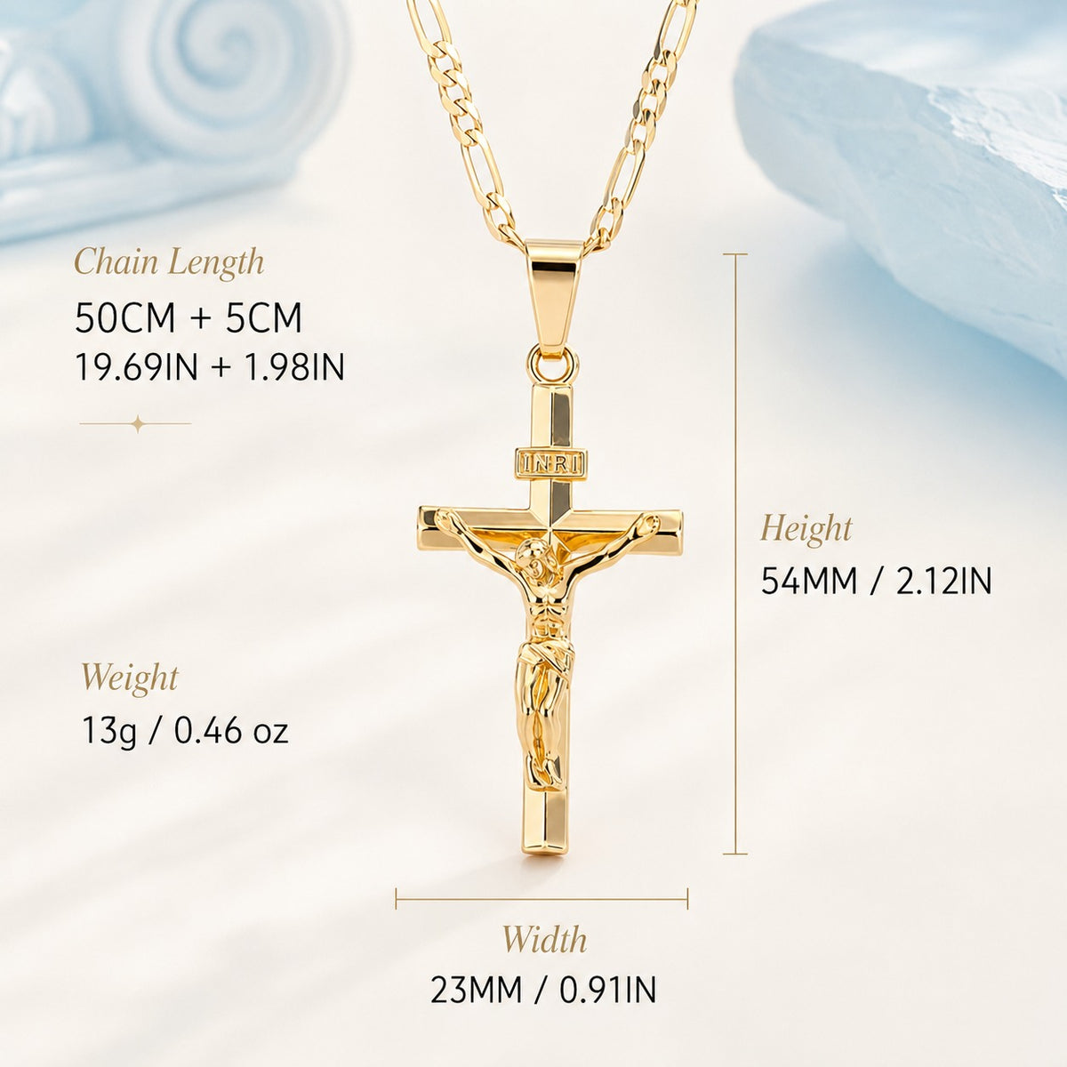 Sacred Grace INRI Crucifix Necklace – A Timeless Symbol of Faith