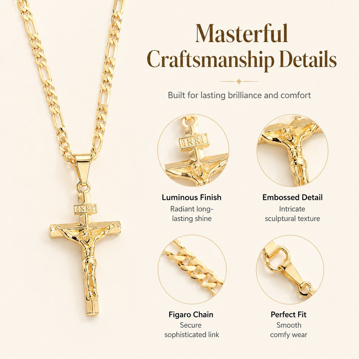 Sacred Grace INRI Crucifix Necklace – A Timeless Symbol of Faith